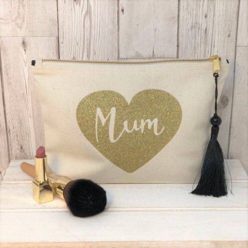 Mum Cream Sparkly Heart Bag